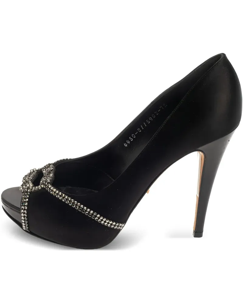 Gina Peeptoe-Pumps aus Satin - Schwarz Schwarz