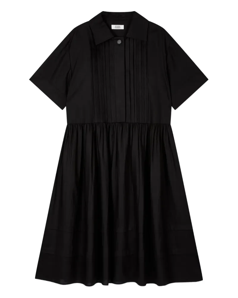 STUDIO TOMBOY Gerafftes Minikleid mit Falten - Schwarz Schwarz
