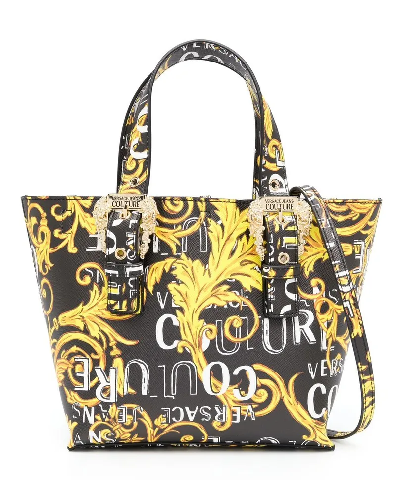 Versace Jeans Shopper mit Logo Couture-Print - Schwarz Schwarz
