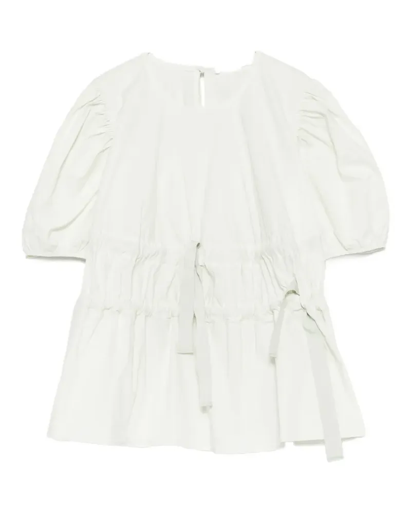 Cecilie Bahnsen Papillon matelassé peplum top - Nude Nude