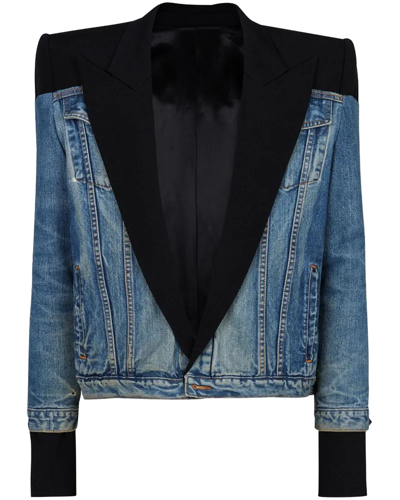Balmain Sakko mit Kontrasteinsätzen - Blau Blau
