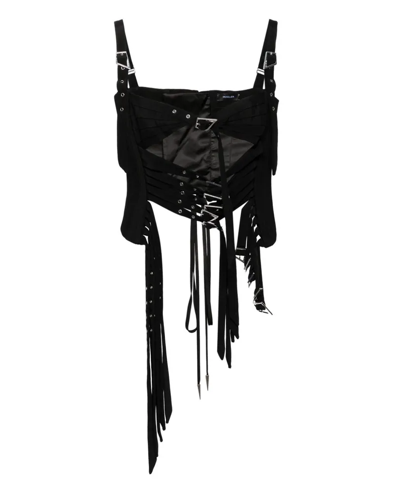 Thierry Mugler Corsage mit Schnalle - Schwarz Schwarz