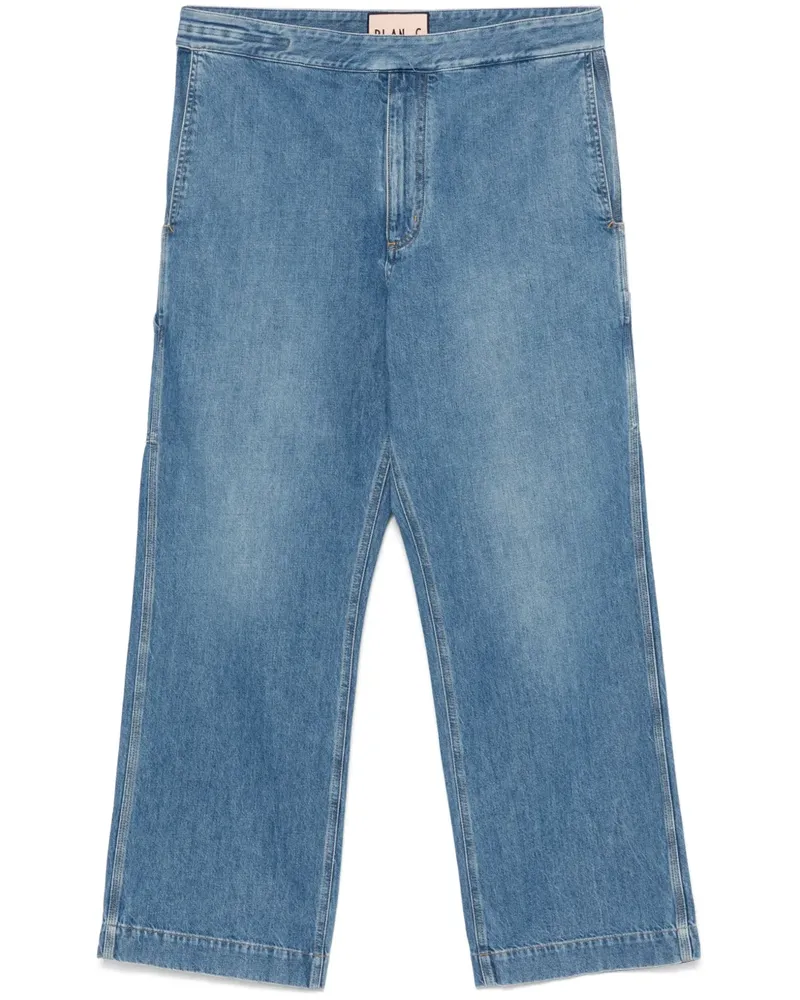 PLAN C Jeans mit Logo-Patch - Blau Blau