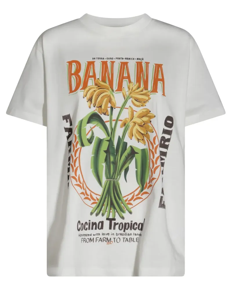 FARM Rio T-Shirt mit Logo-Print - Weiß Weiß