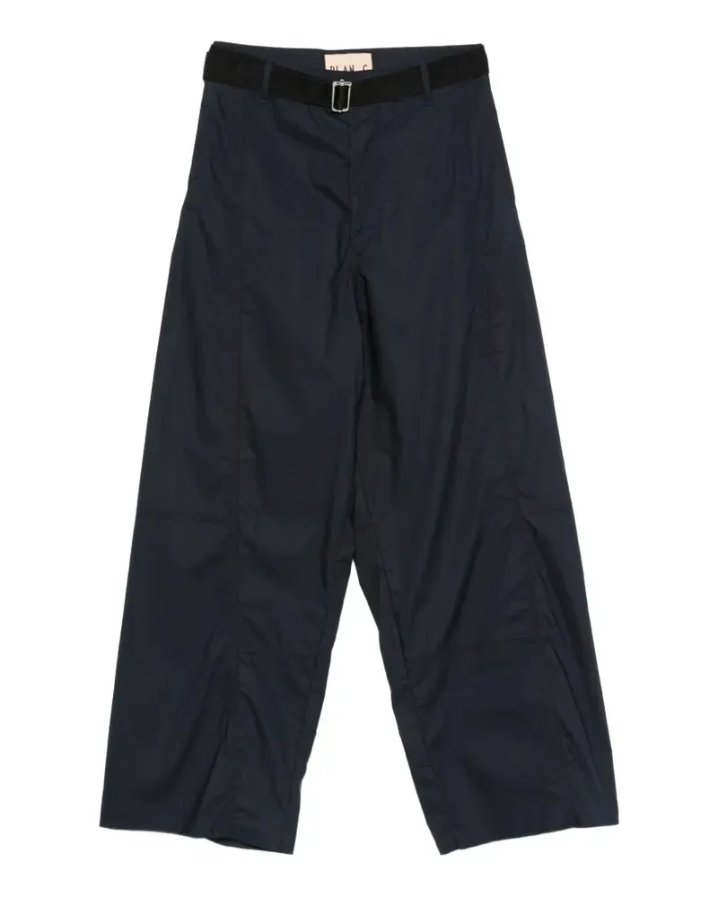 PLAN C belted panelled trousers - Blau Blau