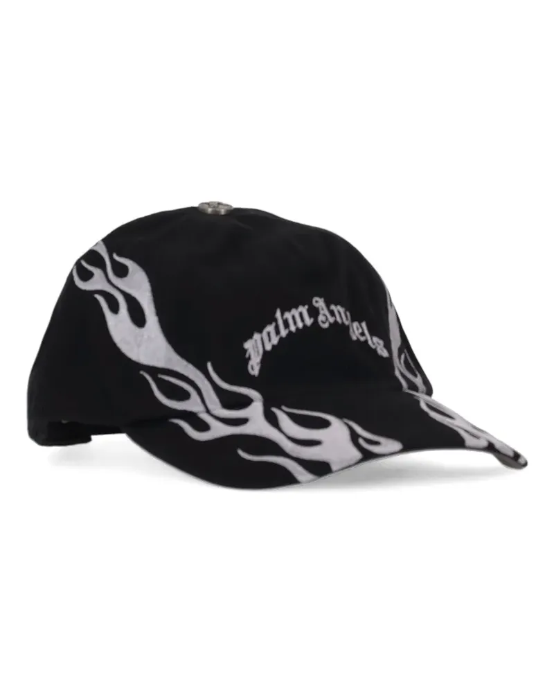 Palm Angels curved logo-flames cap - Schwarz Schwarz