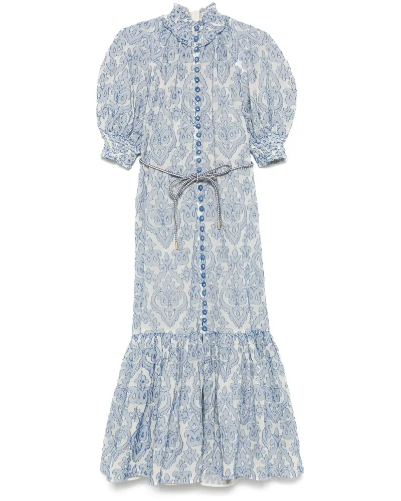 Zimmermann Wylie Lantern Midikleid - Blau Blau