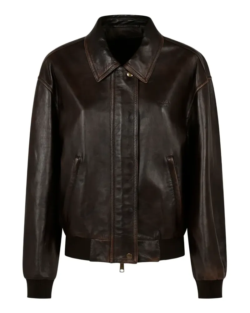 Prada Jacke aus Nappaleder - Braun Braun