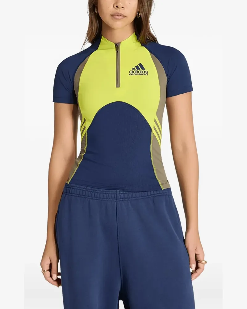 adidas Equipment zip-neck T-shirt - Blau Blau