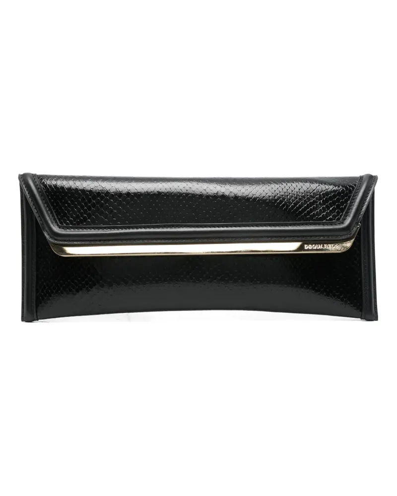 Dsquared2 metallic-trim leather clutch bag - Schwarz Schwarz