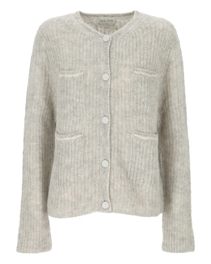 forte_forte Geknöpfter Cardigan mit aufgesetzten Taschen - Grau Grau