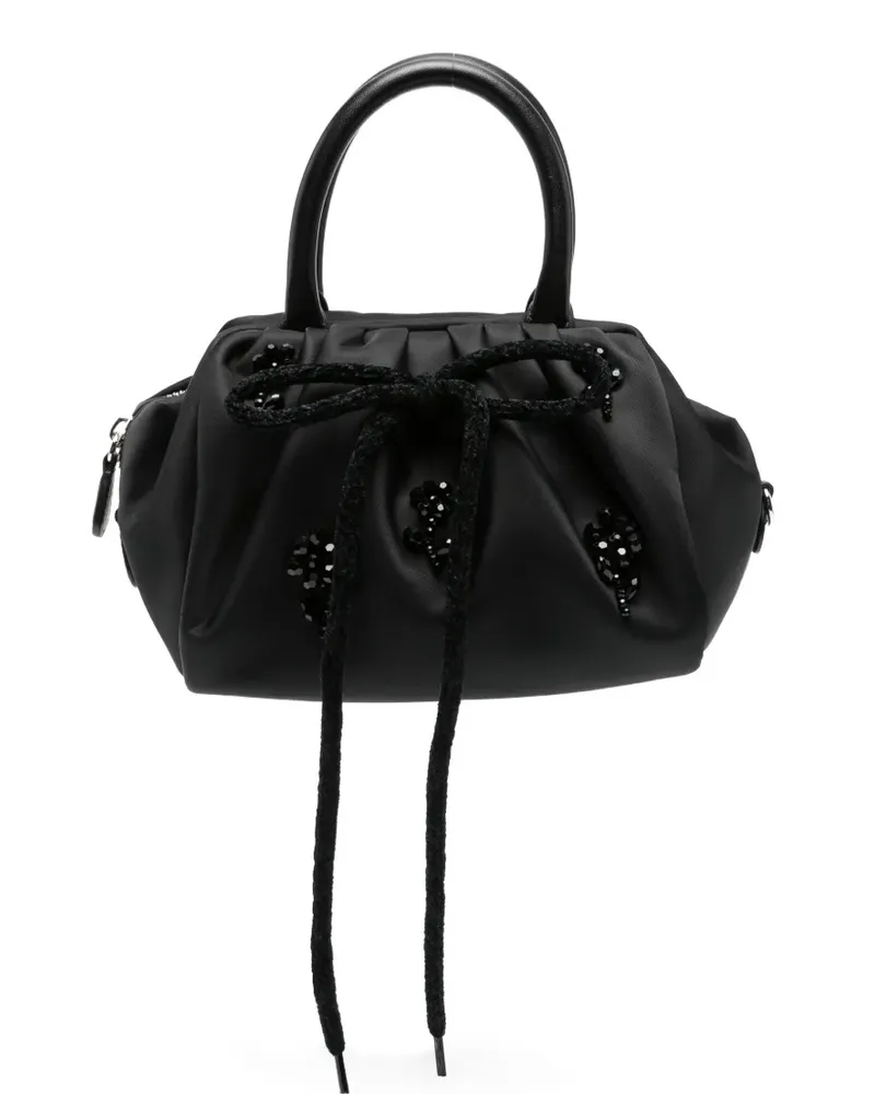 Simone Rocha floral-appliqué tote bag - Schwarz Schwarz