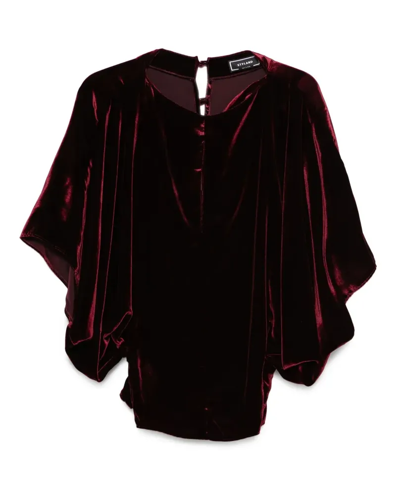 STYLAND Drapierte Bluse aus Samt - Rot Rot