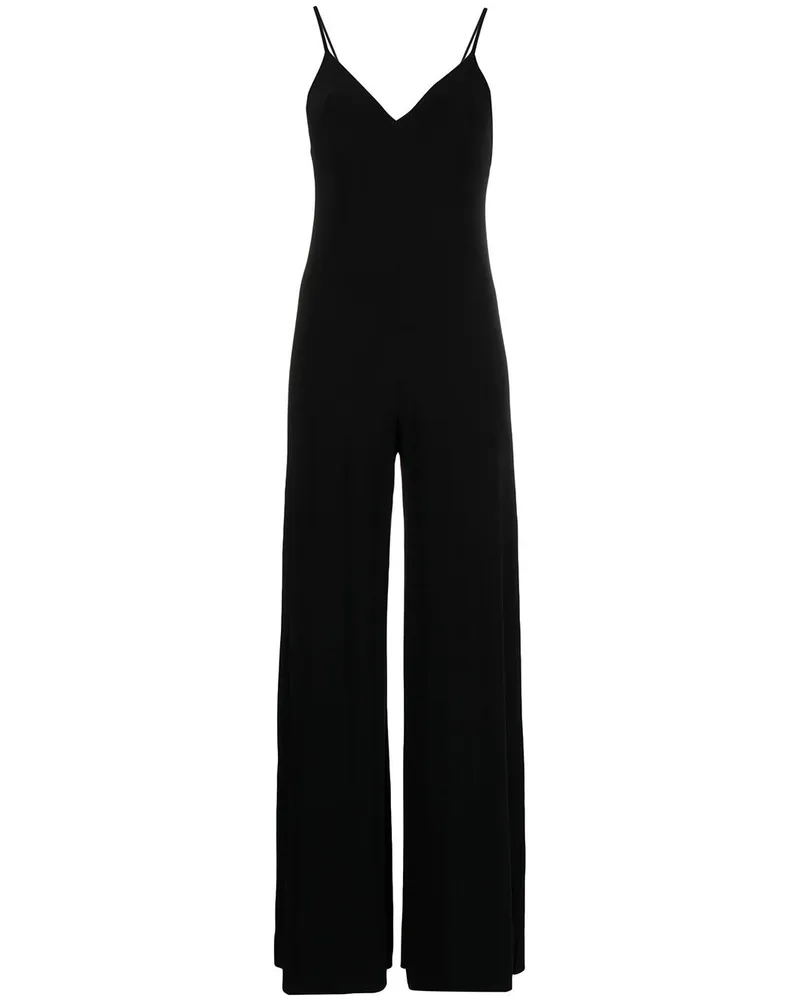 Norma Kamali Jumpsuit mit tiefem V-Ausschnitt - Schwarz Schwarz