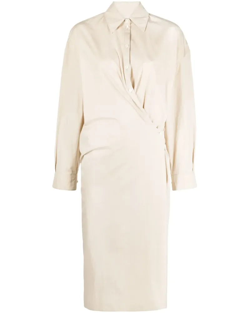 Christophe Lemaire Hemdkleid in Wickeloptik - Nude Nude