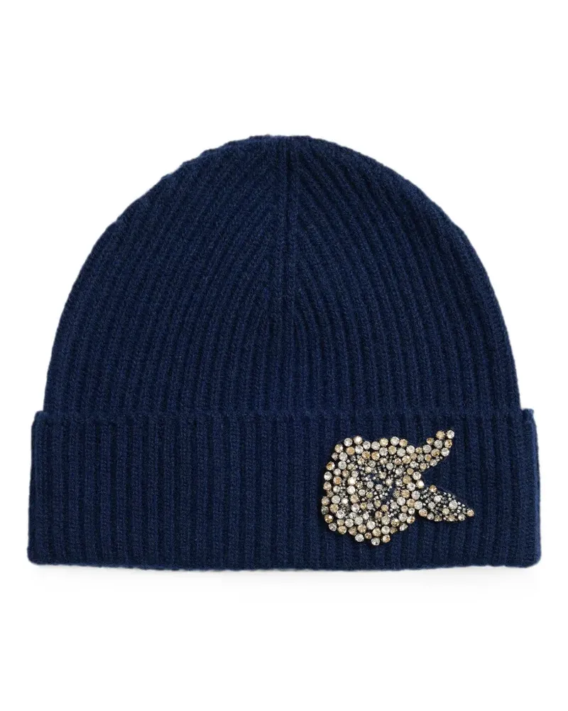 Erdem crystal-embellished ribbed-knit beanie hat - Blau Blau