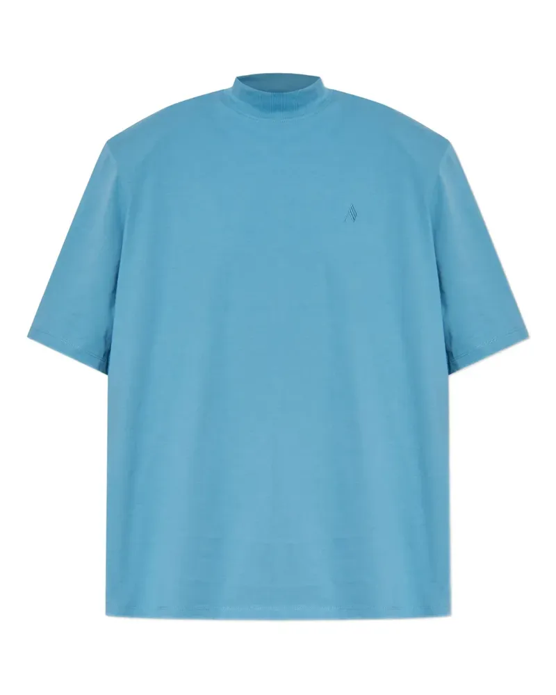 ATTICO Stehkragen-T-Shirt mit Logo-Stickerei - Blau Blau