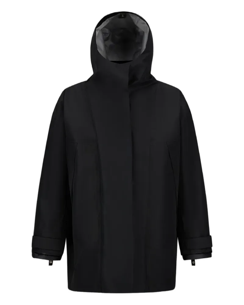 Herno Gestufter Mantel mit Kapuze - Schwarz Schwarz