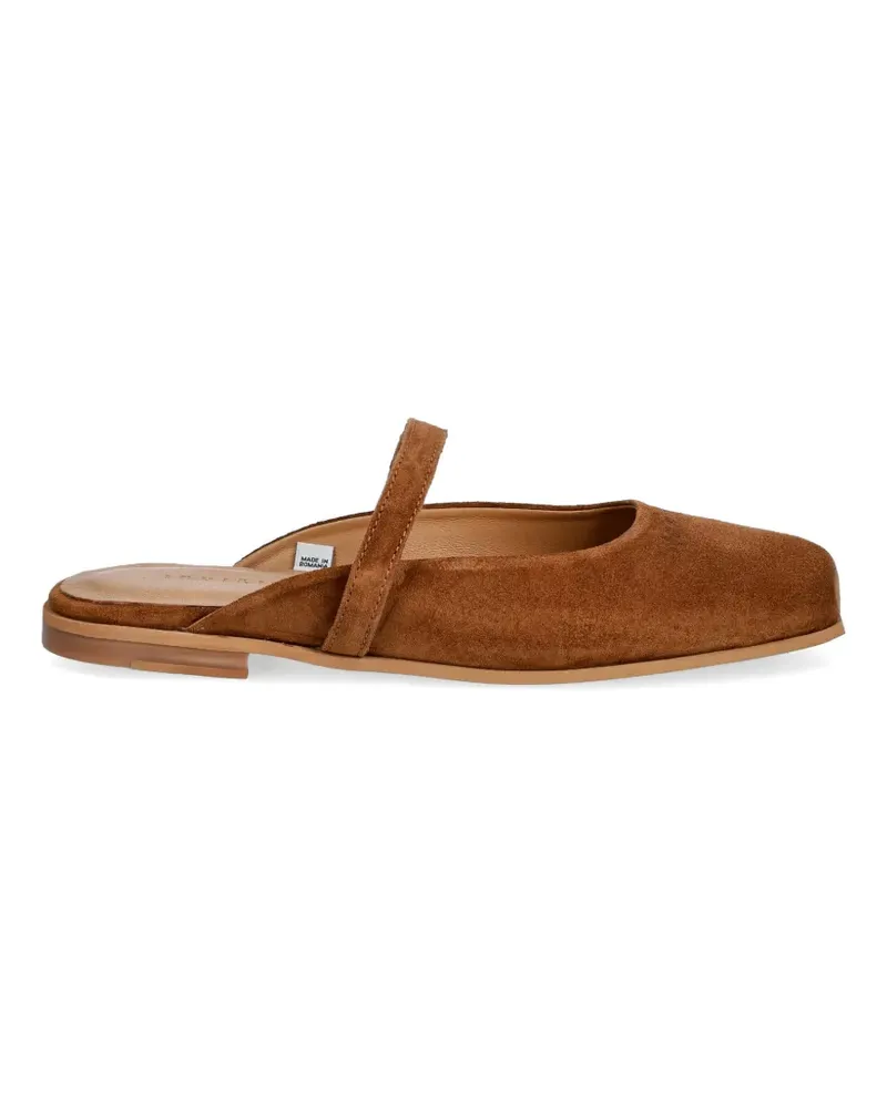 INUIKII Lazy NY suede slip-on ballet flats - Braun Braun