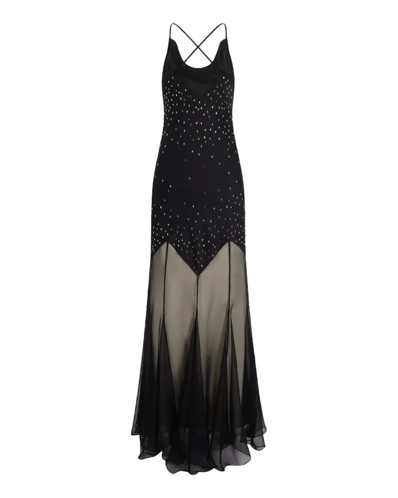 Paco Rabanne Verziertes Maxikleid - Schwarz Schwarz