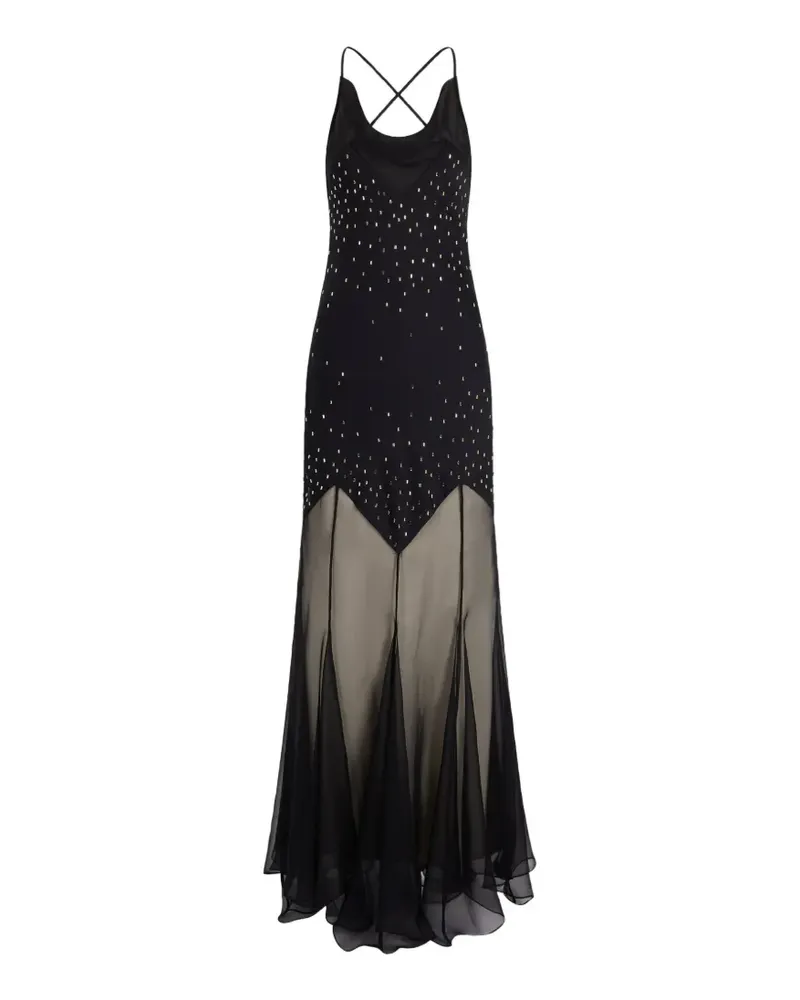 Paco Rabanne Verziertes Maxikleid - Schwarz Schwarz