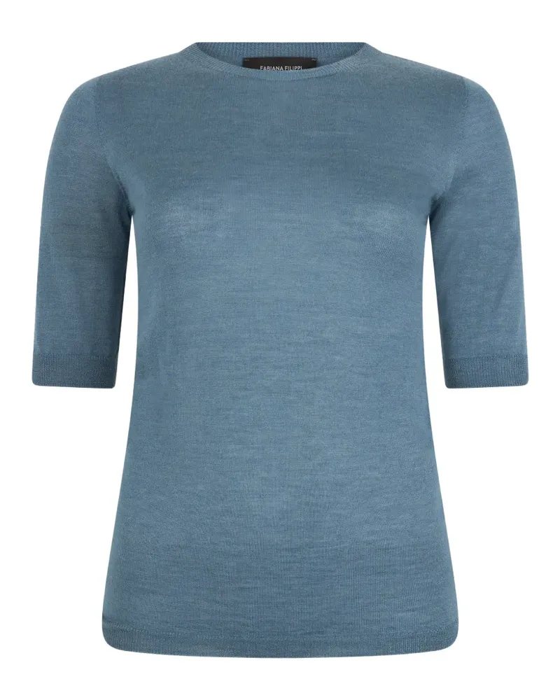 Fabiana Filippi three-quarter sleeves crew-neck sweatshirt - Blau Blau