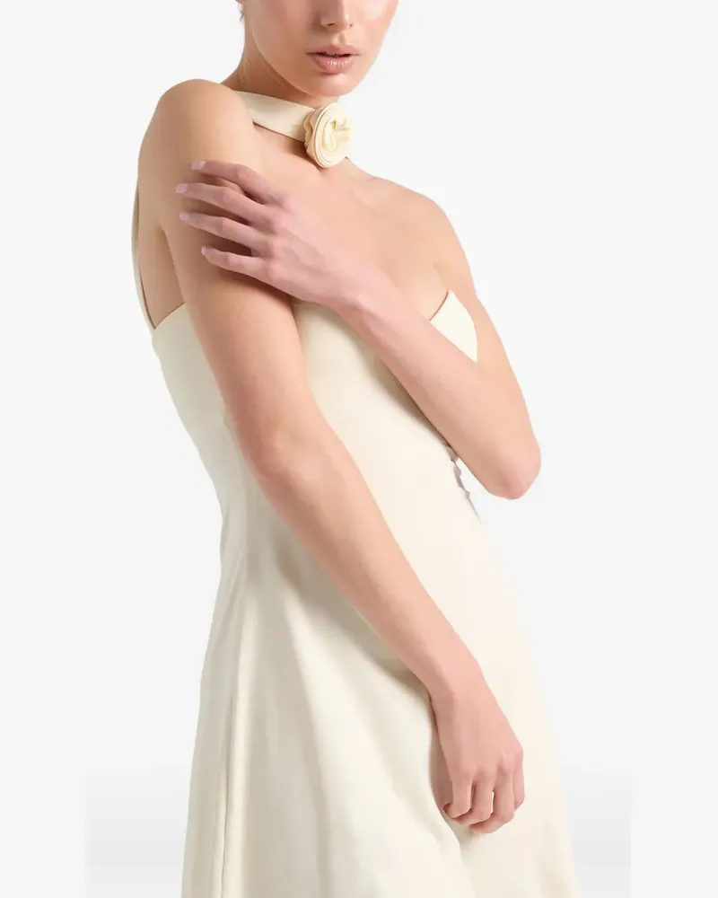 La Reveche Arya Neckholder-Minikleid mit Rosendetail - Nude Nude