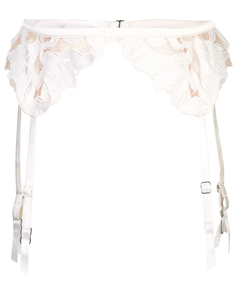 Fleur Du Mal Lily' Strumpfhalter mit Spitze Weiß