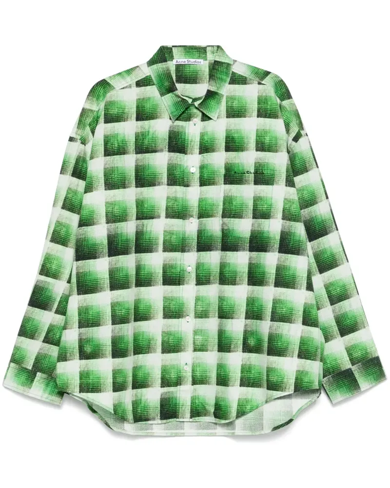 Acne Studios Hemd mit Karomuster - Grün Grün