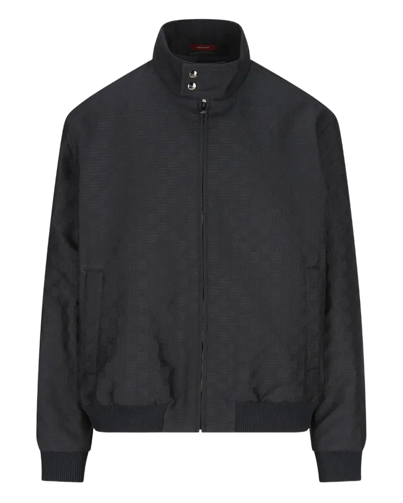 Gucci logo-pattern zip-up jacket - Blau Blau