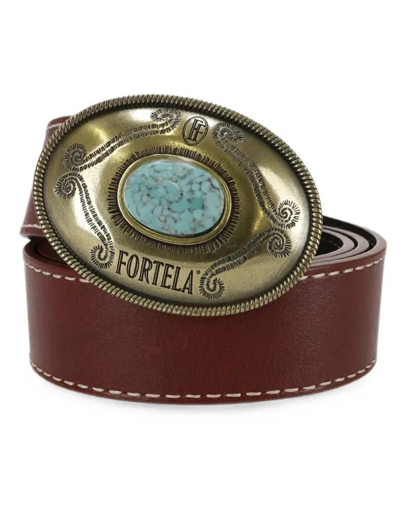 Fortela Tate logo-buckle belt - Braun Braun