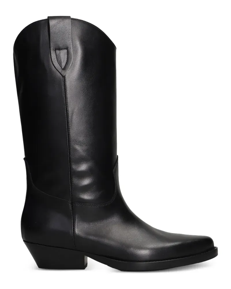 Anna F. Stiefel aus Leder - Schwarz Schwarz