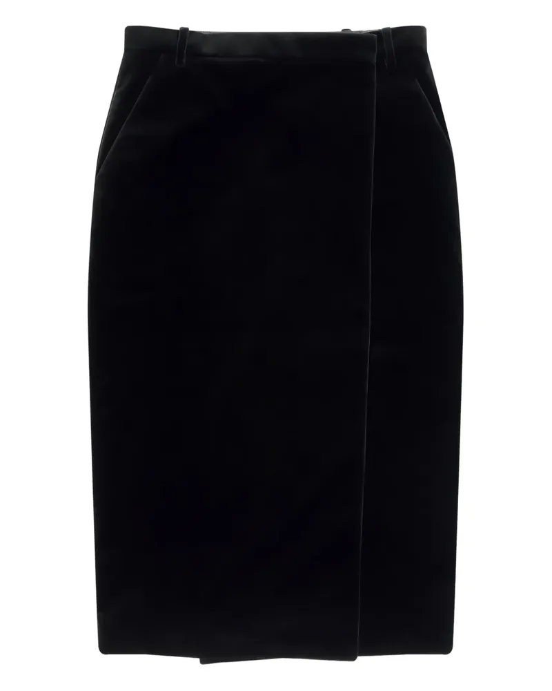 Yves Saint Laurent pocket wrap midi skirt - Schwarz Schwarz