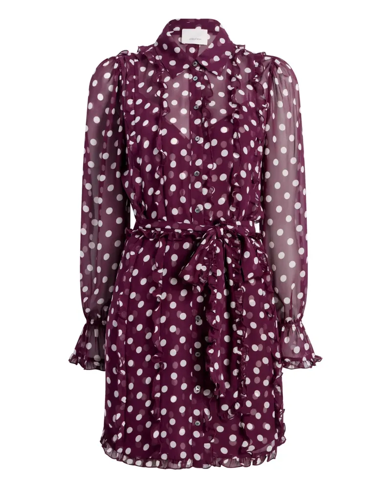 Cinq à Sept Gepunktetes Minikleid - Rot Rot