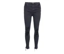 Pre-owned Jeans im Distressed-Look - Grau