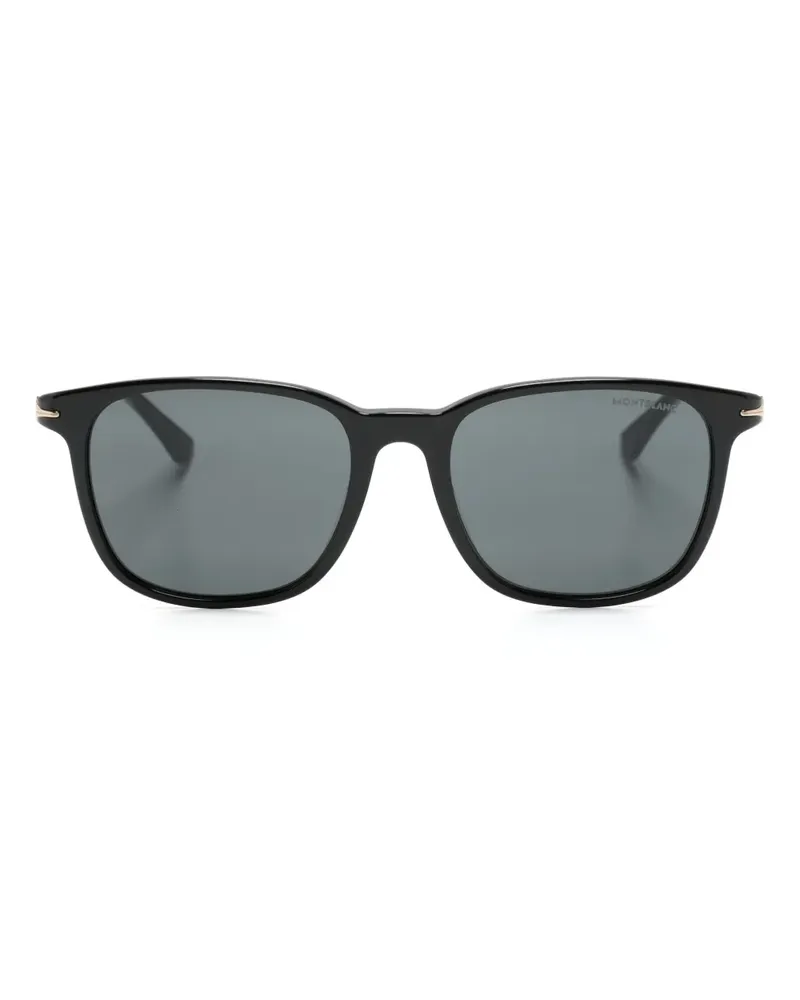 Montblanc Sonnenbrille mit eckigem Gestell - Schwarz Schwarz