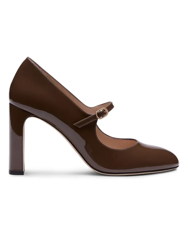 Stuart Weitzman Babette Mary Janes aus Lackleder - Braun Braun