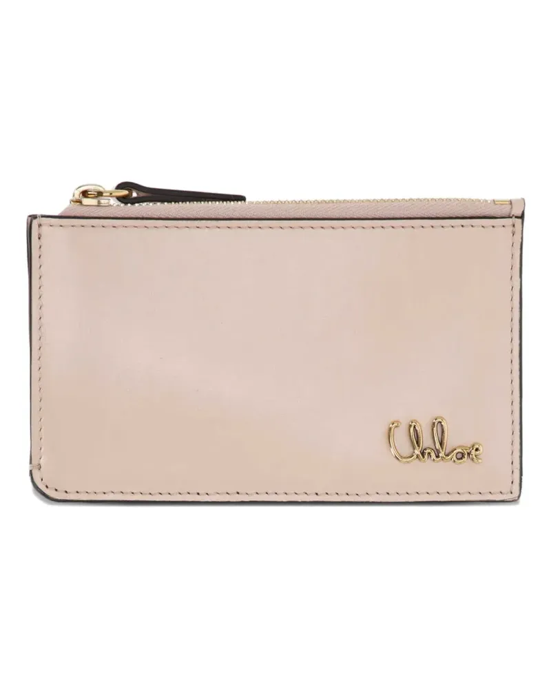 Chloé logo zip wallet - Nude Nude