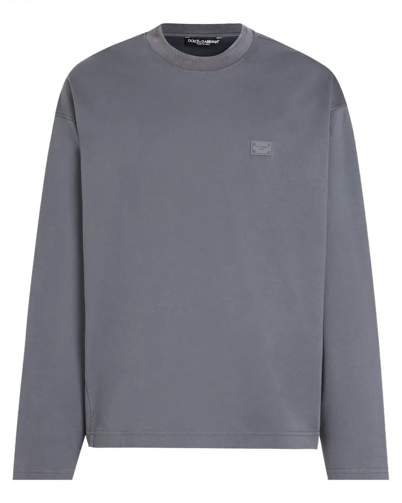 Dolce & Gabbana Sweatshirt aus Baumwolljersey - Grau Grau