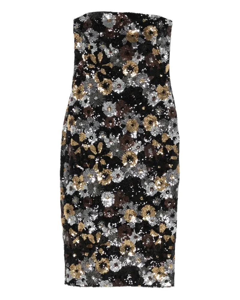 Max Mara Midikleid mit Pailletten - Schwarz Schwarz