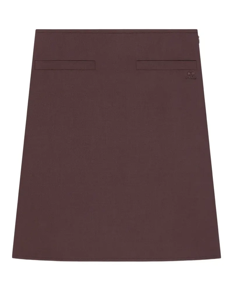 Courrèges Midirock mit Logo-Stickerei - Braun Braun
