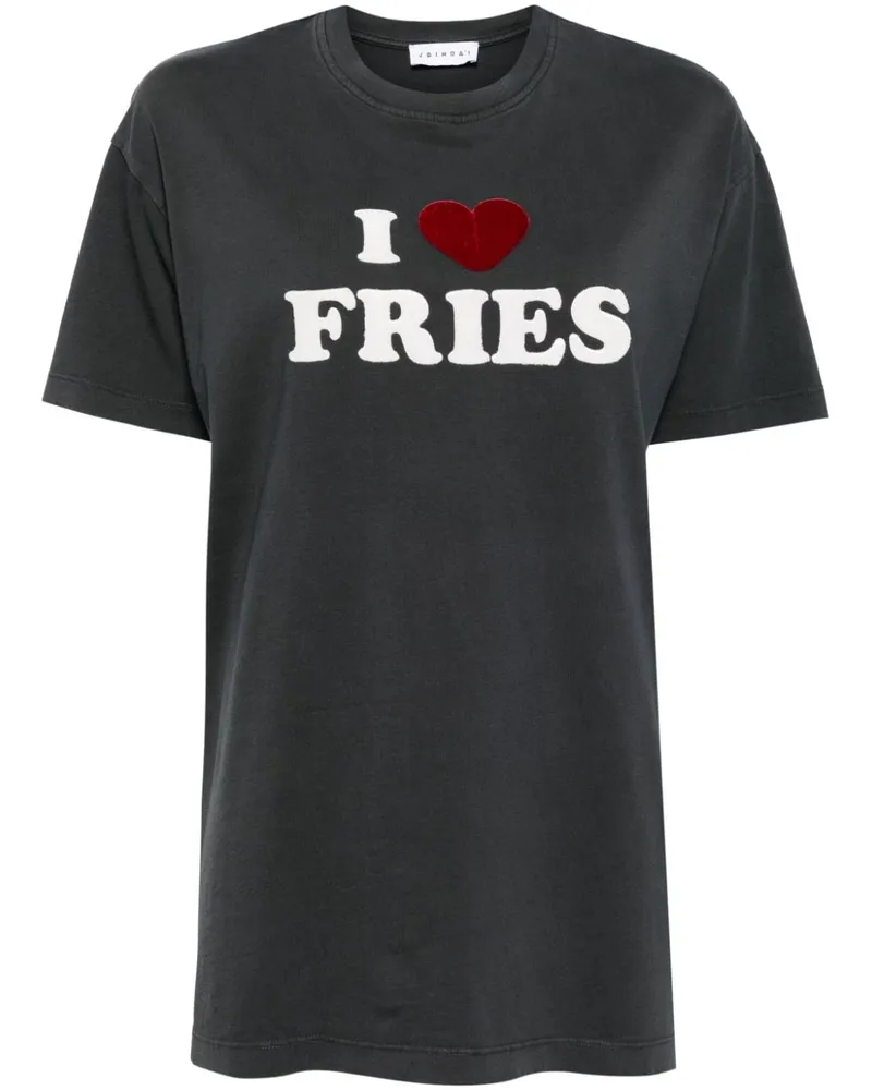 Joshua Sanders T-Shirt mit Pommes-Applikation Schwarz