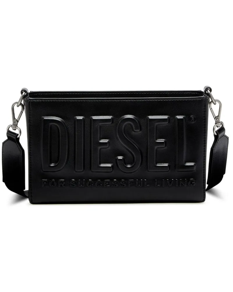 Diesel DSL Schultertasche mit Logo-Prägung - Schwarz Schwarz