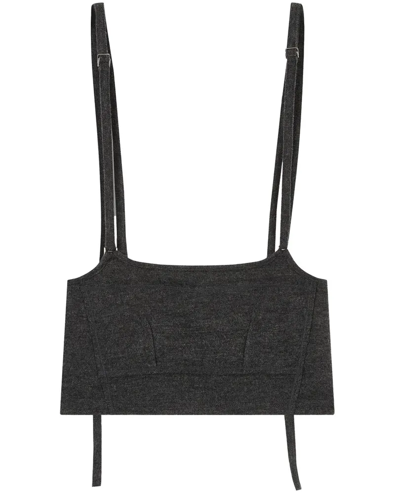 STUDIO TOMBOY Cropped-Top im Layering-Look - Grau Grau