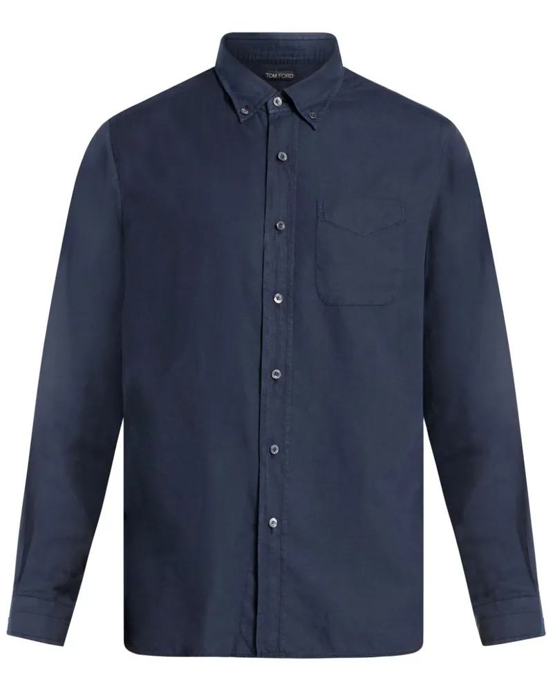 Tom Ford Hemd mit aufgesetzten Taschen - Blau Blau