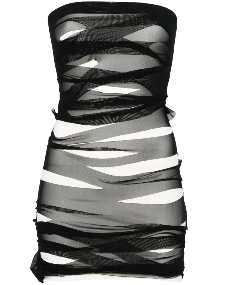 Maison Margiela Minikleid im Distressed-Look - Schwarz Schwarz