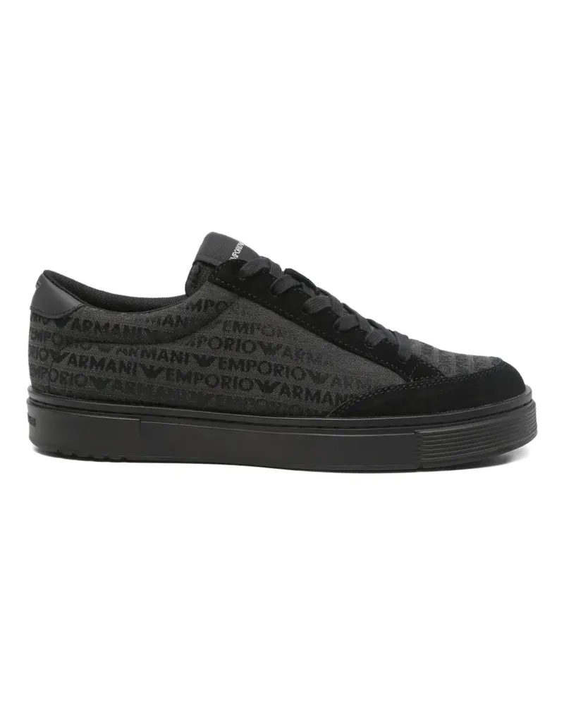 Emporio Armani logo-print sneakers - Schwarz Schwarz