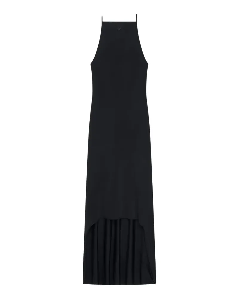 Courrèges Asymmetrisches Neckholder-Kleid - Schwarz Schwarz