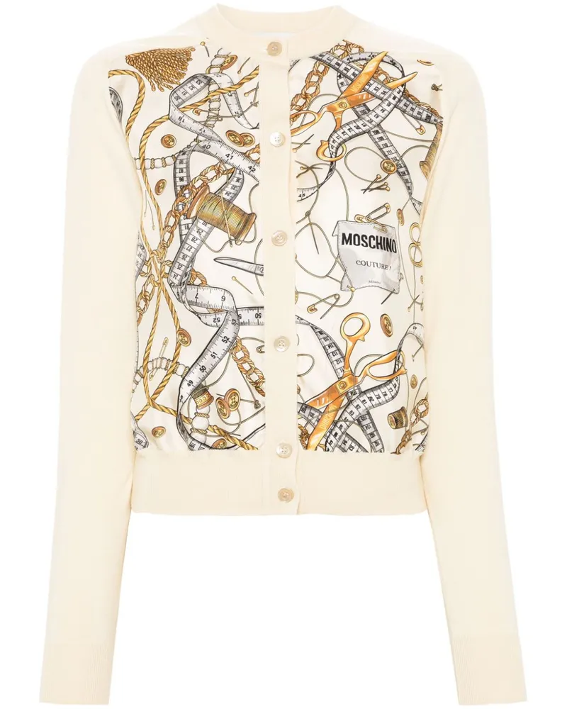 Moschino Cardigan mit Logo-Print - Nude Nude