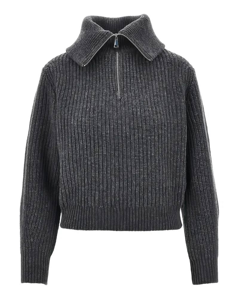 Max Mara wool zip-up roll-neck jumper - dark grey - Grau Grau